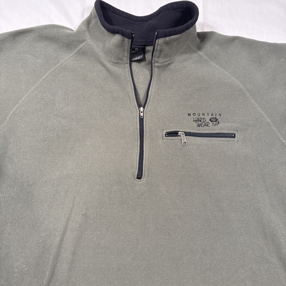 SWEATSHIRT SWEATER Mountain Hardwear MENS LARGE Fleece 1/4 Zip Pullover Gray
